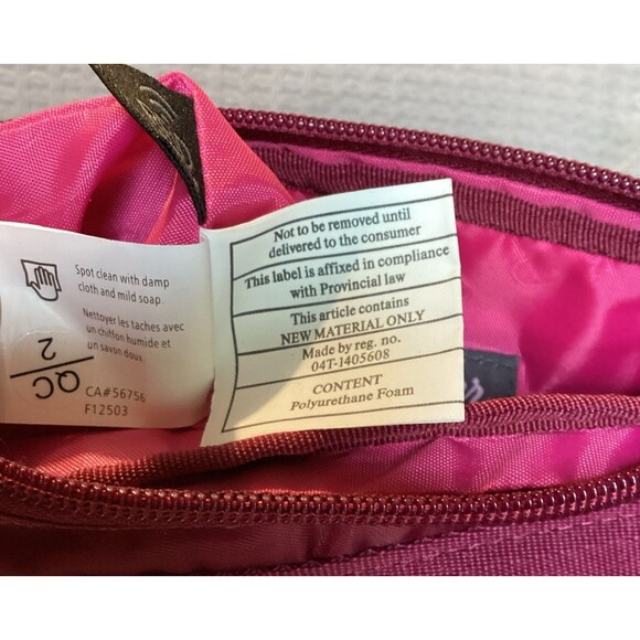 Lug Skipper SE Crossbody Purse/ Raspberry Red/White Polka Dot Adjustable RFID - Picture 13 of 16